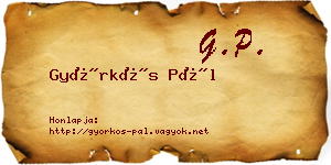 Györkös Pál névjegykártya
